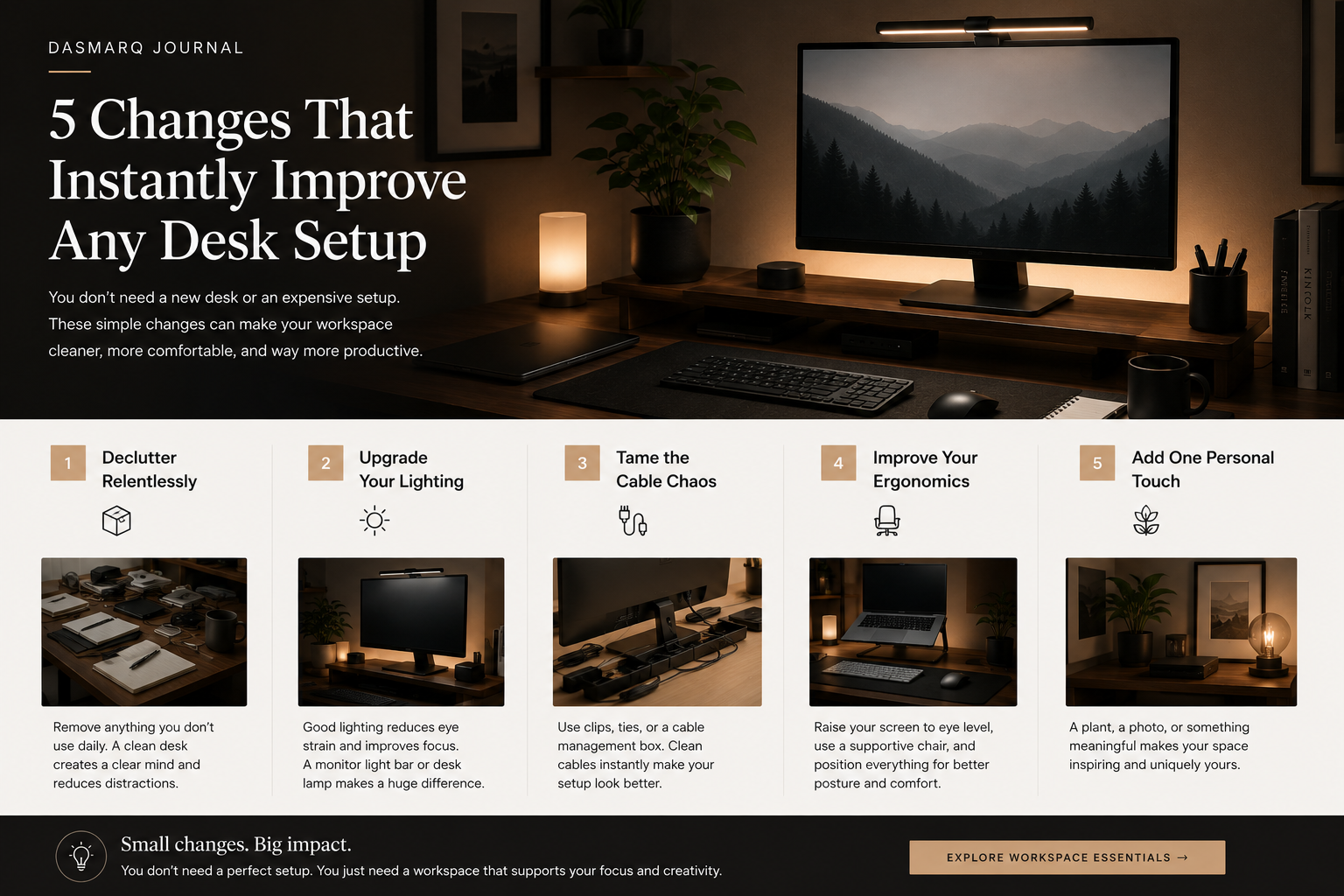 5 Changes That Instantly Improve Any Desk Setup