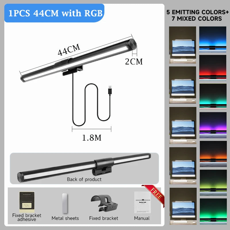 Led Monitor Light Bar Computer Lamps Reading Light Screen Hanging Desk Light Stepless Dimming Monitor for Bedroom Study Room