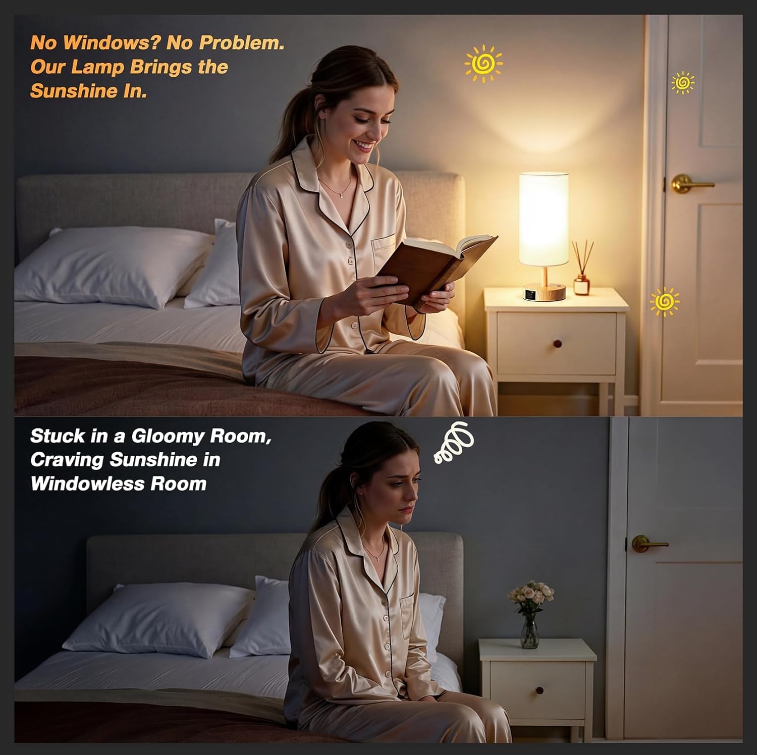 Light Therapy Lamp 10000 Lux - Full Spectrum Sunlight Lamp, Happy Light for Seasonal Mood Boost - CRI 96+ Sun Lamp for Windowless Office, Reading, Shift Workers - Remote & Timer