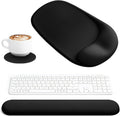 Wrist Rest for Keyboard and Mouse Ergonomic Mouse Pad with Wrist Support Memory Foam Wrist Rest for Computer Keyboard,3-In-1 Gel Mouse and Keyboard Pad for Office Black