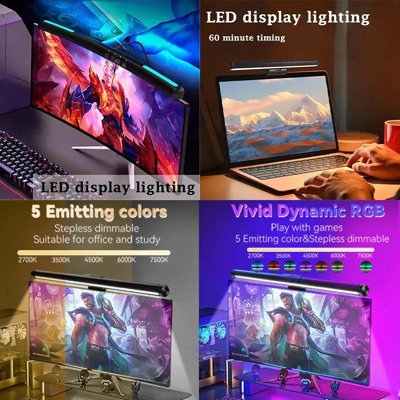 Led Monitor Light Bar Computer Lamps Reading Light Screen Hanging Desk Light Stepless Dimming Monitor for Bedroom Study Room