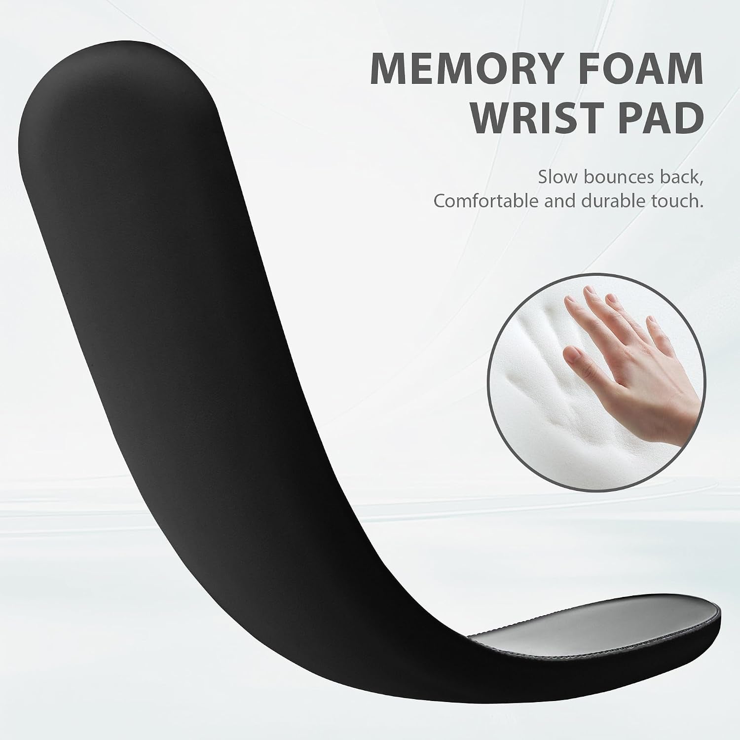 Wrist Rest for Keyboard and Mouse Ergonomic Mouse Pad with Wrist Support Memory Foam Wrist Rest for Computer Keyboard,3-In-1 Gel Mouse and Keyboard Pad for Office Black