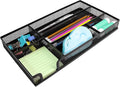 Small Metal Mesh Desk Drawer Organizer Tray for Paper, Office, Bathroom, Kitchen, Makeup & Vanity - Versatile Drawer Organizer