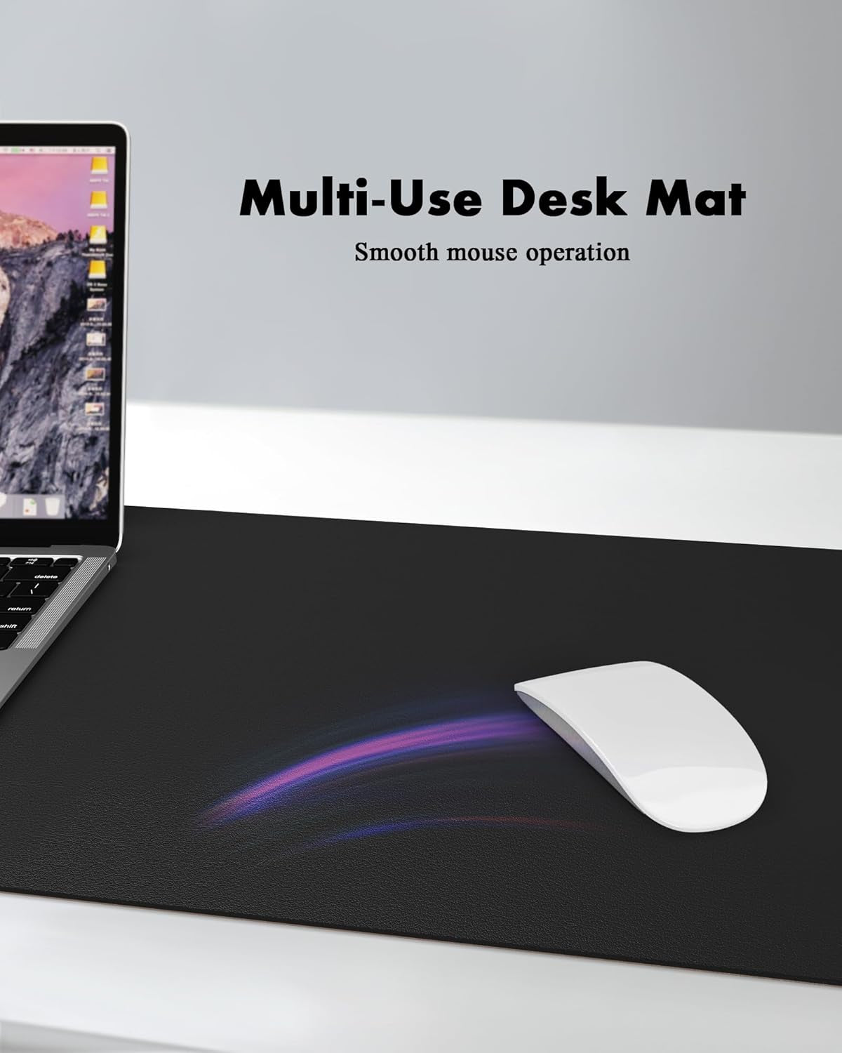 Double-Sided Desk Pad, Leather Desk Mat, Eco Cork Desk Pad Protector, Large Mouse Pad for Desk, Waterproof Desk Blotter Pad, Desk Writing Pad for Office Work/Home(23.6"X13.7",Black+Cork)