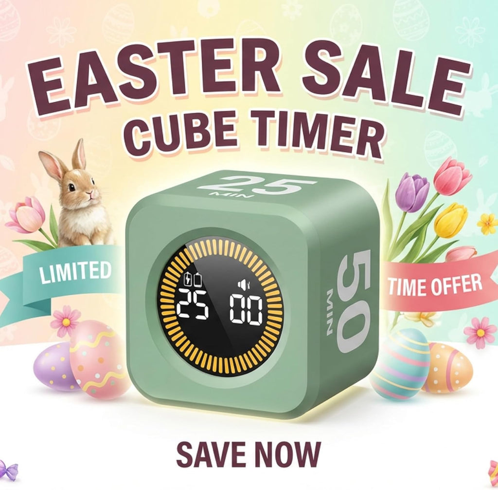 Pomodoro Cube Timer Productivity Visual Timer - 5/10/25/50 Min Rotating Countdown (1, Green)