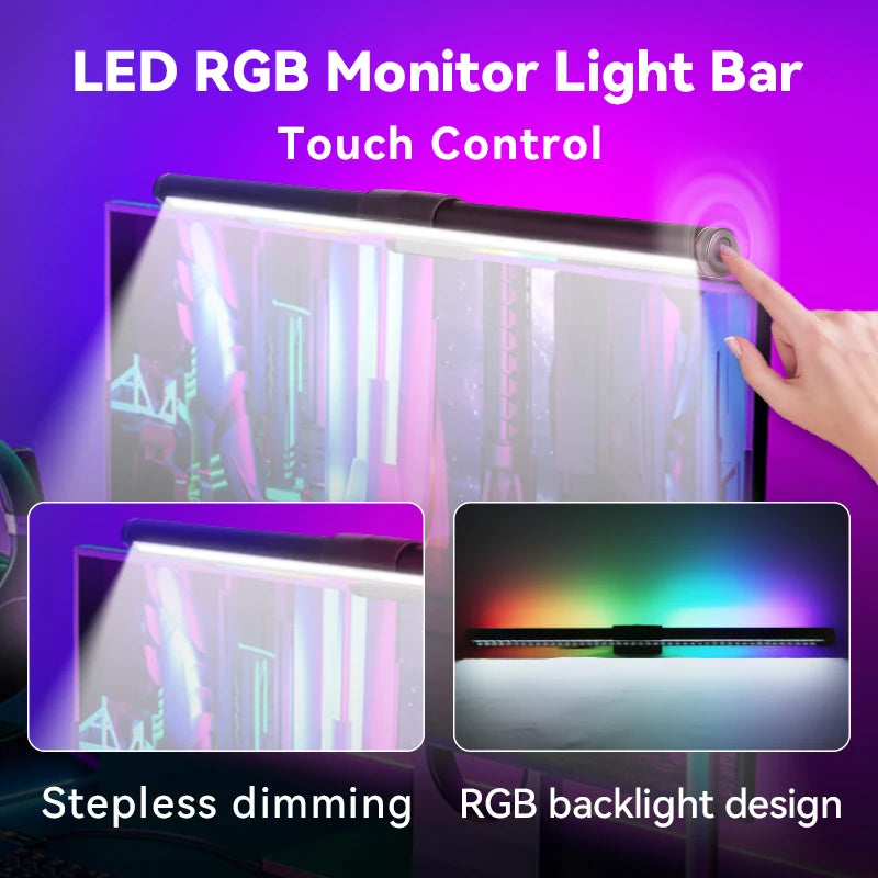 Led Monitor Light Bar Computer Lamps Reading Light Screen Hanging Desk Light Stepless Dimming Monitor for Bedroom Study Room