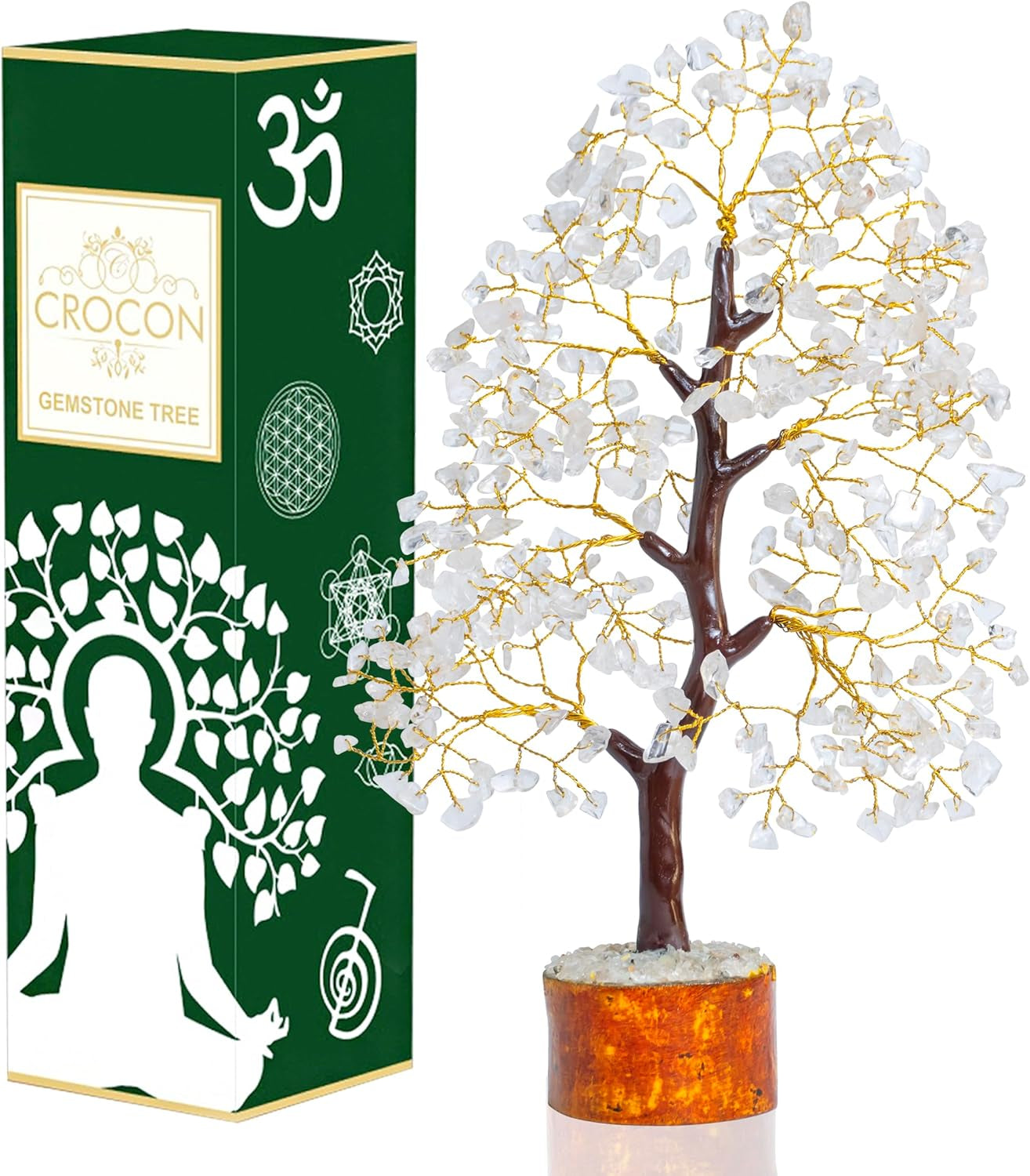 ® Clear Quartz Crystal Tree of Life, Birthday Gifts for Women & Men, House Decor for Shelf Healing Crystals, Spiritual Gift Room Decor, House Warming Gifts New Home, Birthday Gift for Mom