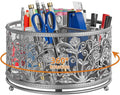 Pencil Pen Holder for Desk - Rotating Pencil Cup Organizer Cute Desktop Caddy with 4 Slots for Art Supplies School Home