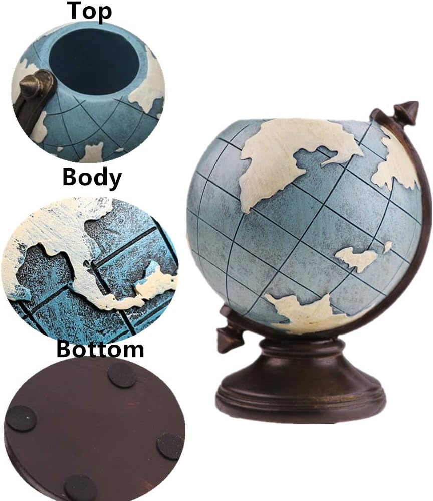 Globe Pen Pencil Holder for Desk Pen Organizer for Desk Desktop Organizer Pencil Cup Pot Desktop Accessories for Home Office School