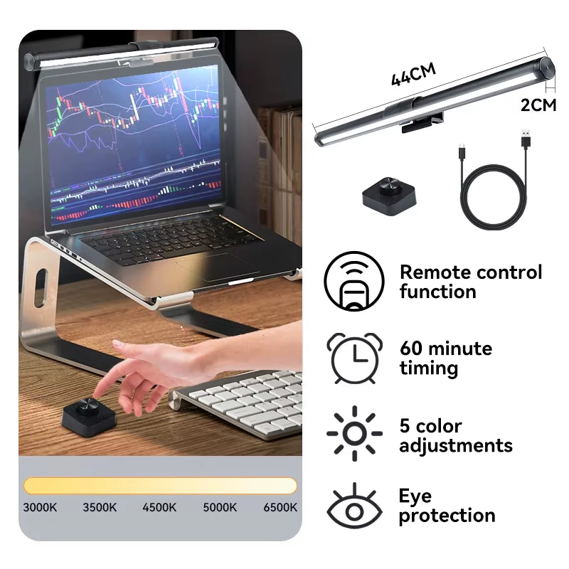 Led Monitor Light Bar Computer Lamps Reading Light Screen Hanging Desk Light Stepless Dimming Monitor for Bedroom Study Room
